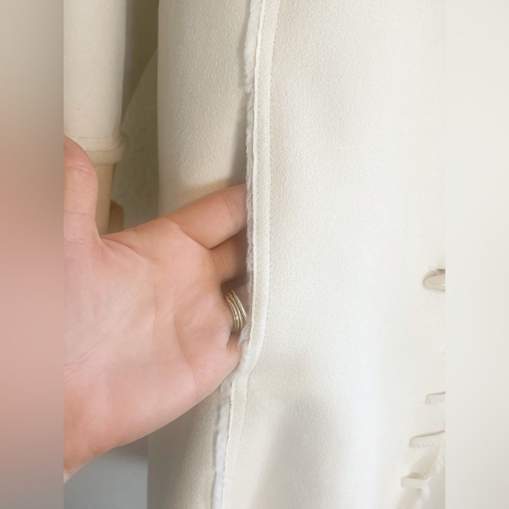 Vintage Coldwater Creek Aspen resort ski Apres cozy cream jacket with hood L - Picture 7 of 11